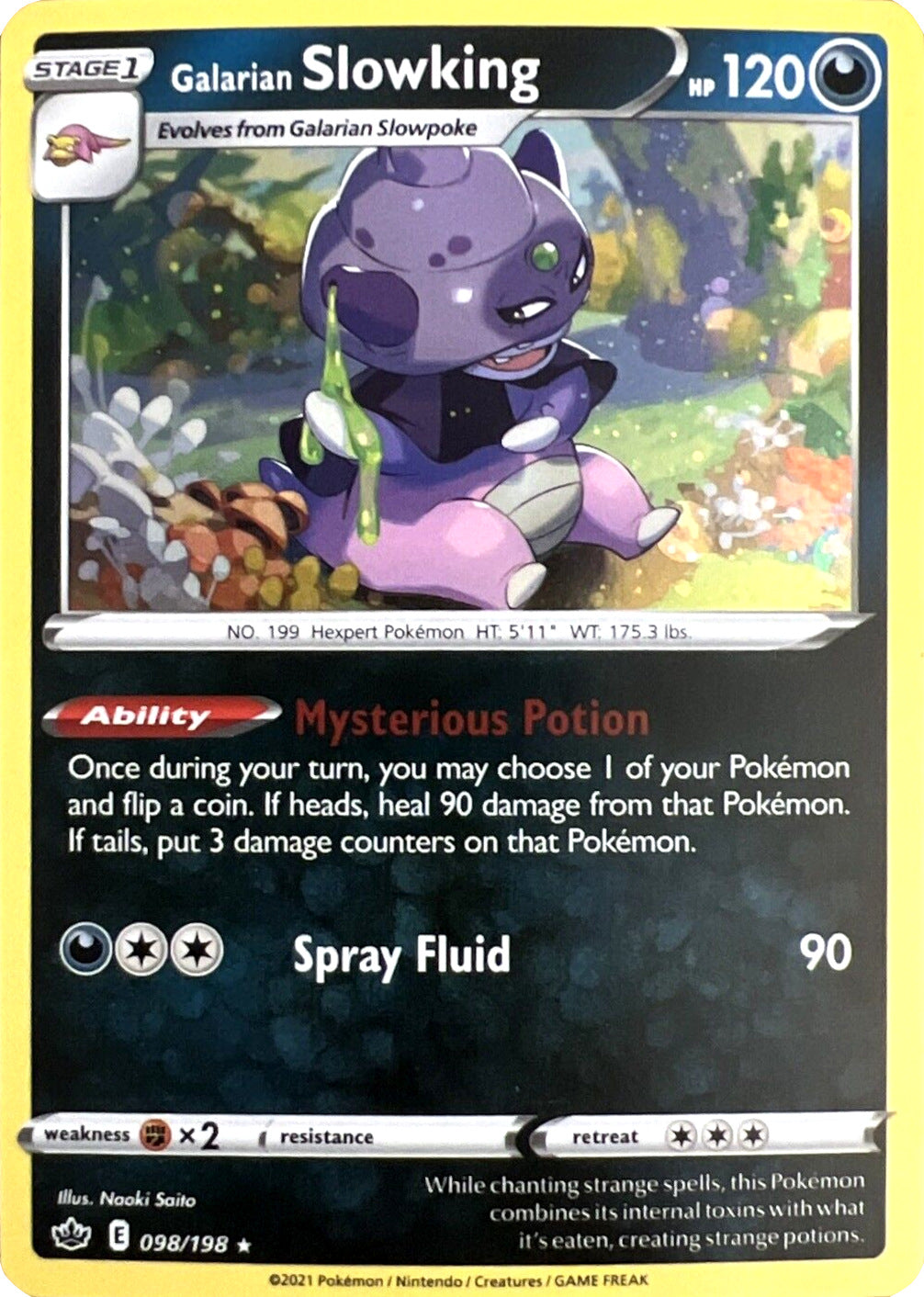 Galarian Slowking (098/198) (Cosmos Holo) [Sword & Shield: Chilling Reign] | Odin's Place