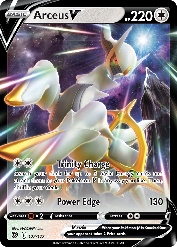 Arceus V (122/172) (Metal Card) [Sword & Shield: Brilliant Stars] | Odin's Place