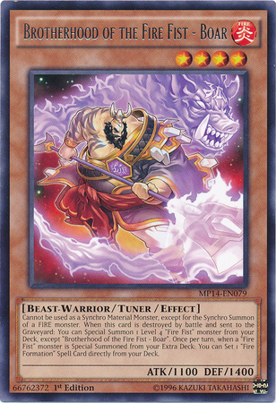 Brotherhood of the Fire Fist - Boar [MP14-EN079] Rare | Odin's Place