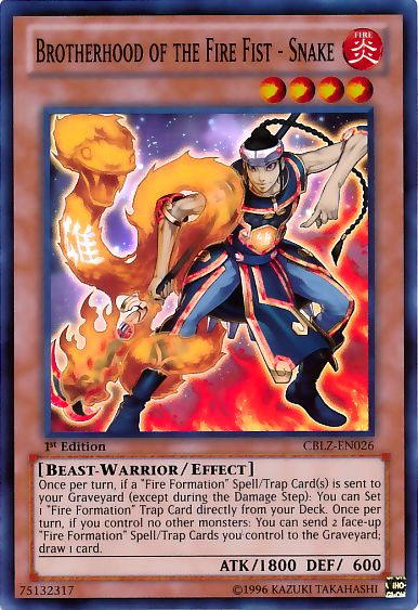 Brotherhood of the Fire Fist - Snake [CBLZ-EN026] Super Rare | Odin's Place