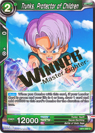 Trunks, Protector of Children (Winner Stamped) (BT1-069) [Tournament Promotion Cards] | Odin's Place