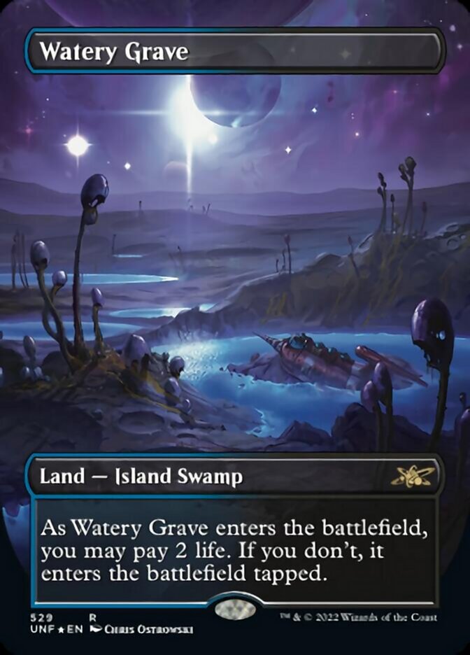Watery Grave (Borderless) (Galaxy Foil) [Unfinity] | Odin's Place