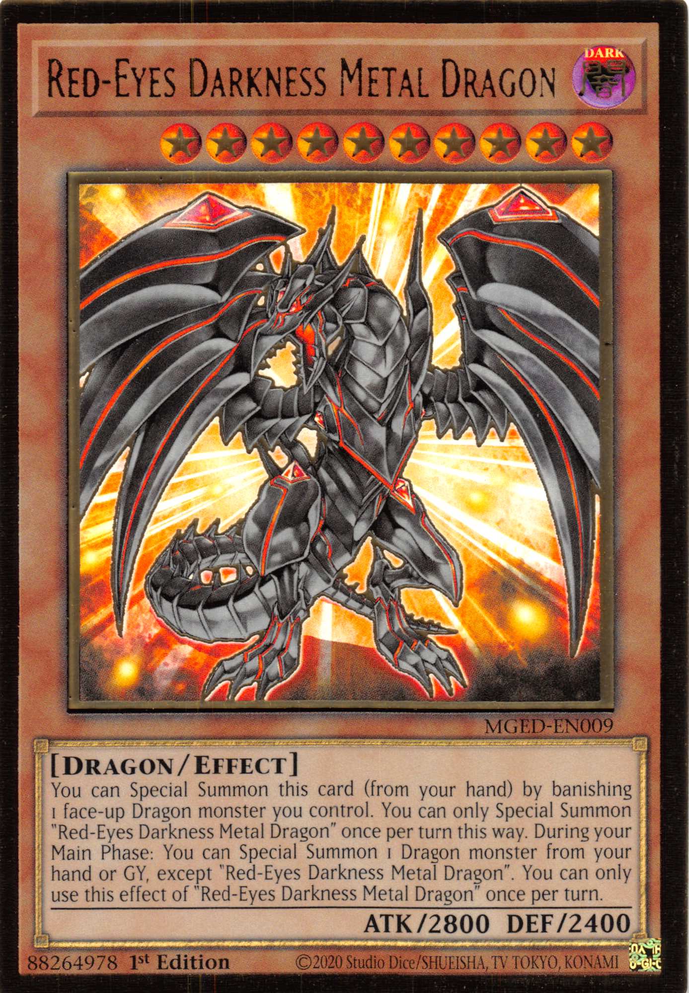Red-Eyes Darkness Metal Dragon [MGED-EN009] Gold Rare | Odin's Place