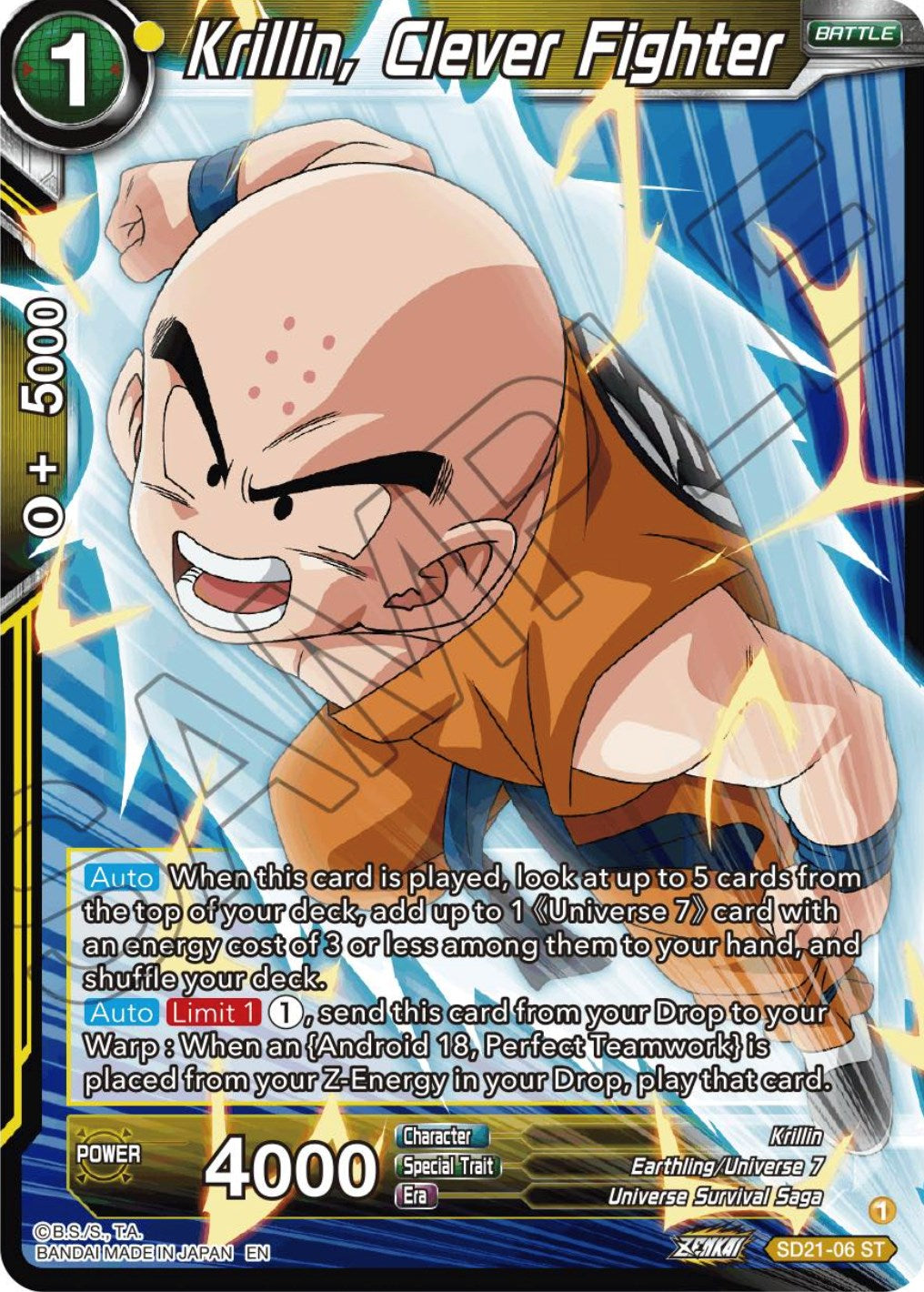 Krillin, Clever Fighter (Starter Deck Exclusive) (SD21-06) [Power Absorbed] | Odin's Place