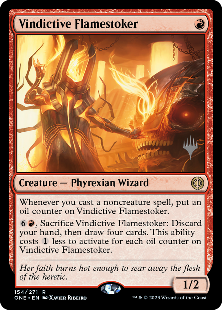 Vindictive Flamestoker (Promo Pack) [Phyrexia: All Will Be One Promos] | Odin's Place