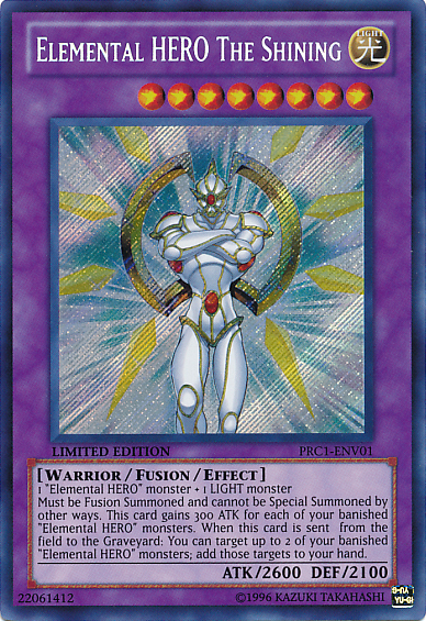 Elemental Hero The Shining [PRC1-ENV01] Secret Rare | Odin's Place