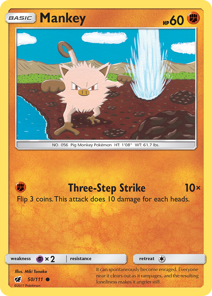 Mankey (50/111) [Sun & Moon: Crimson Invasion] | Odin's Place