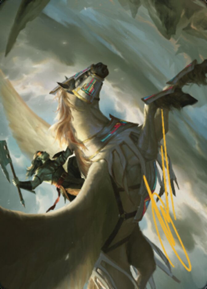 Cleaving Skyrider Art Card (Gold-Stamped Signature) [Dominaria United Art Series] | Odin's Place
