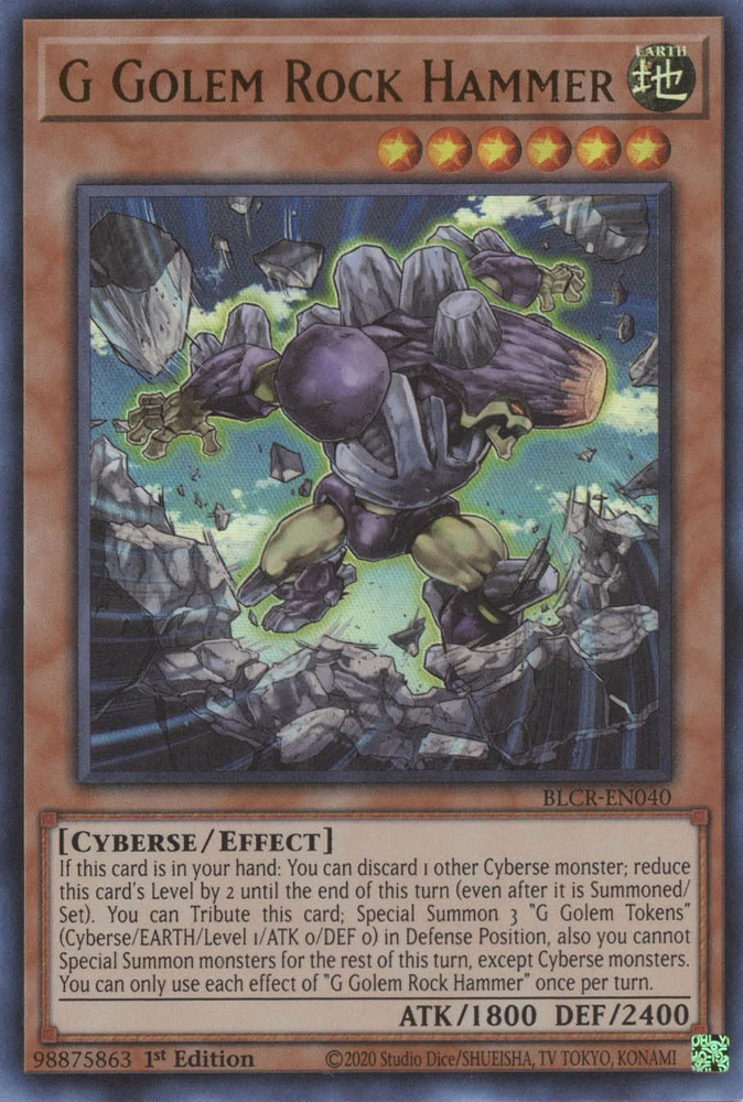 G Golem Rock Hammer [BLCR-EN040] Ultra Rare | Odin's Place