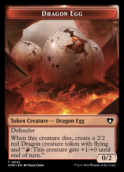Spirit (0010) // Dragon Egg Double-Sided Token [Commander Masters Tokens] | Odin's Place