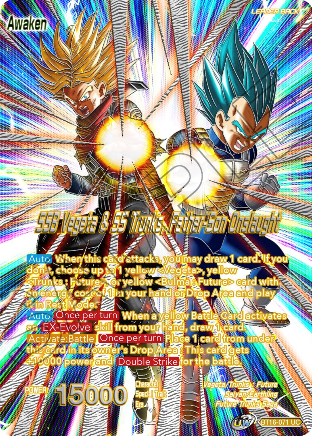 Trunks // SSB Vegeta & SS Trunks, Father-Son Onslaught (BT16-071) [Collector's Selection Vol. 3] | Odin's Place