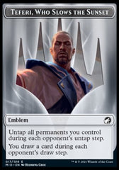 Human // Teferi, Who Slows the Sunset Emblem Double-Sided Token [Innistrad: Midnight Hunt Tokens] | Odin's Place