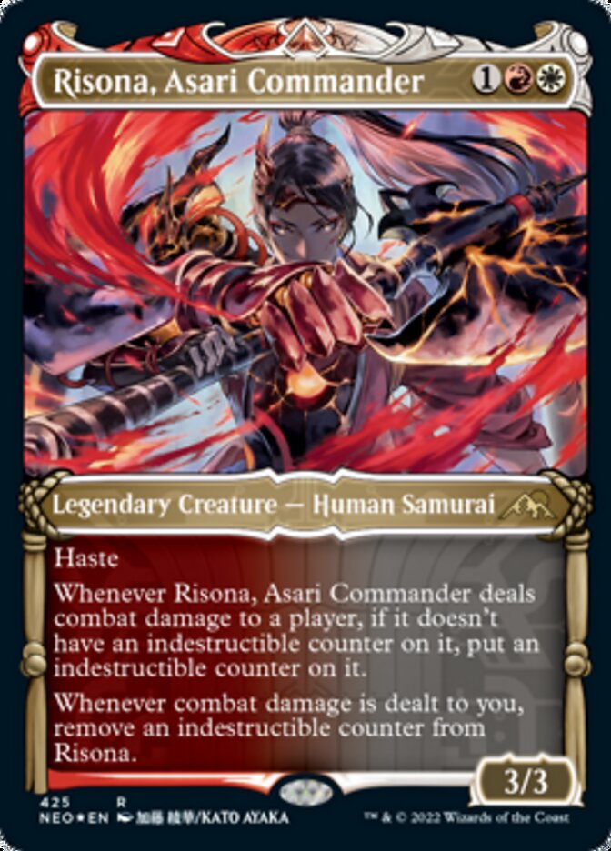 Risona, Asari Commander (Showcase) (Foil Etched) [Kamigawa: Neon Dynasty] | Odin's Place
