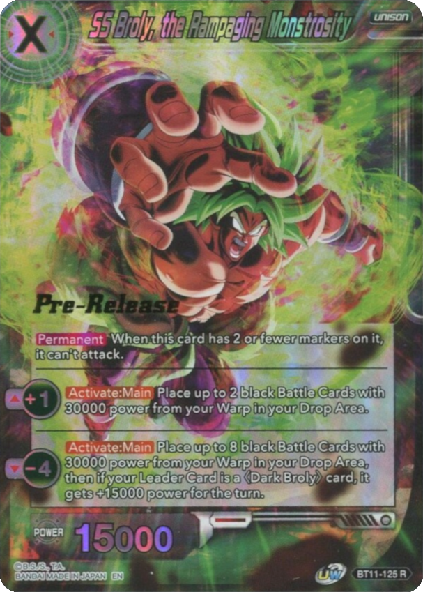 SS Broly, the Rampaging Monstrosity (BT11-125) [Vermilion Bloodline Prerelease Promos] | Odin's Place