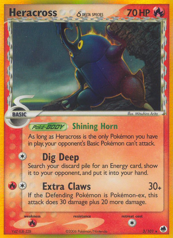 Heracross (3/101) (Delta Species) [EX: Dragon Frontiers] | Odin's Place
