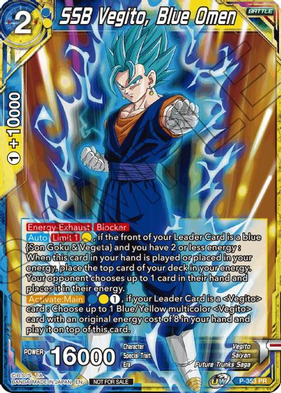 SSB Vegito, Blue Omen (P-353) [Tournament Promotion Cards] | Odin's Place