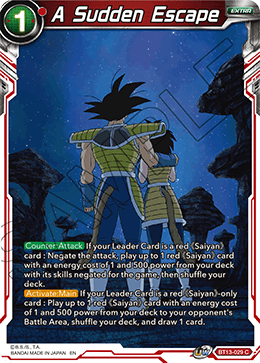 A Sudden Escape (Common) (BT13-029) [Supreme Rivalry] | Odin's Place