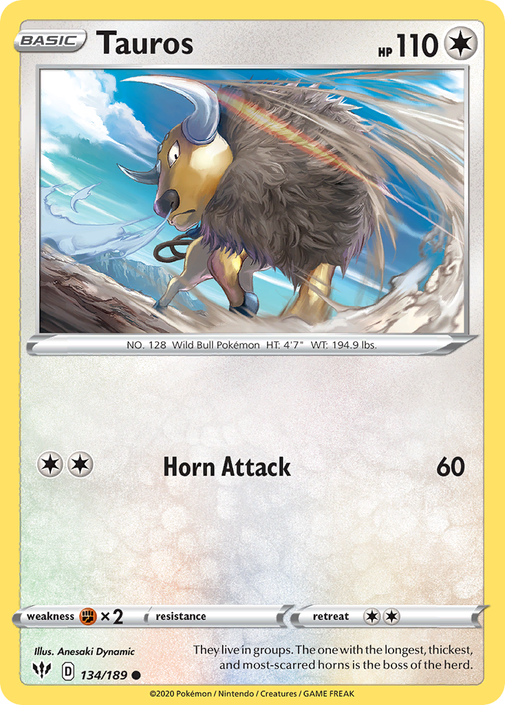 Tauros (134/189) [Sword & Shield: Darkness Ablaze] | Odin's Place