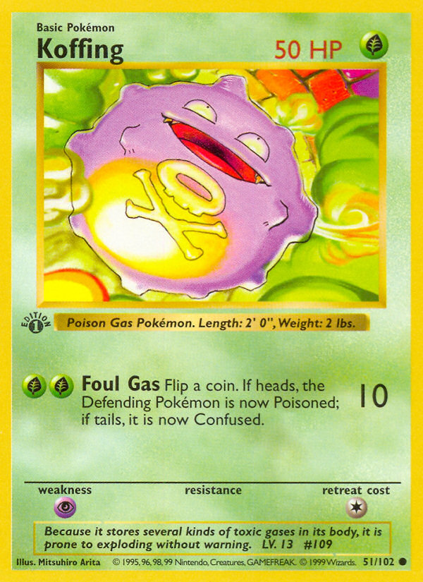 Koffing (51/102) (Shadowless) [Base Set 1st Edition] | Odin's Place
