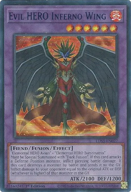 Evil HERO Inferno Wing (Blue) [LDS3-EN027] Ultra Rare | Odin's Place