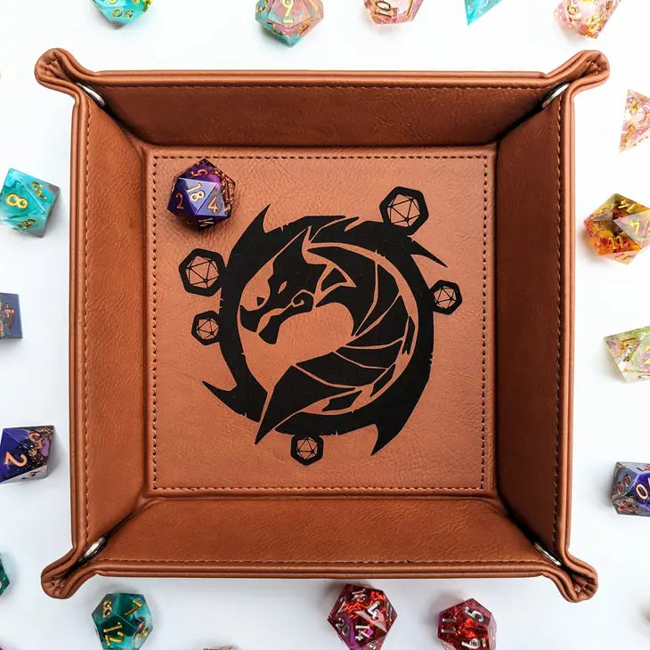 NTSD Gaming Square Leatherette Dice Tray, Assorted Styles | Odin's Place
