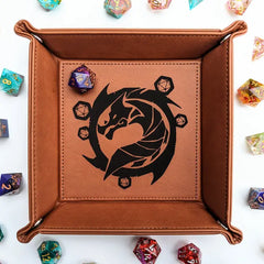 NTSD Gaming Square Leatherette Dice Tray, Assorted Styles | Odin's Place