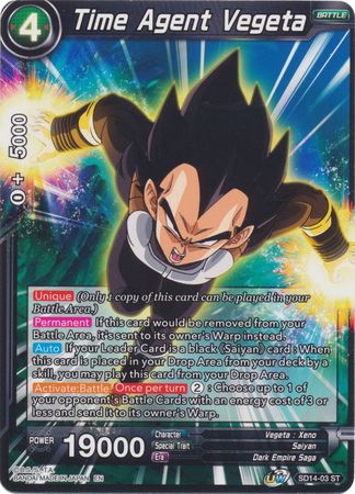 Time Agent Vegeta (Starter Deck - Saiyan Wonder) (SD14-03) [Rise of the Unison Warrior] | Odin's Place