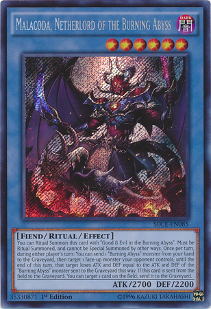 Malacoda, Netherlord of the Burning Abyss [SECE-EN085] Secret Rare | Odin's Place
