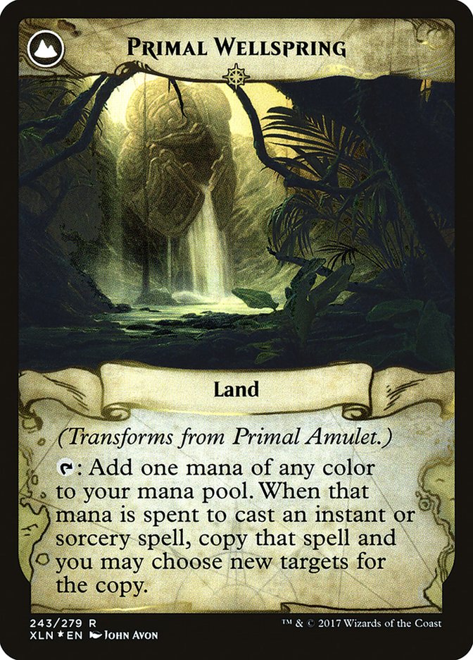 Primal Amulet // Primal Wellspring [Ixalan Prerelease Promos] | Odin's Place