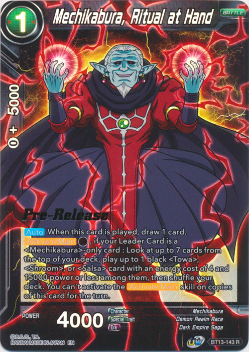 Mechikabura, Ritual at Hand (BT13-143) [Supreme Rivalry Prerelease Promos] | Odin's Place