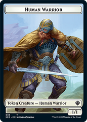 Saproling // Human Warrior Double-Sided Token [Starter Commander Decks] | Odin's Place