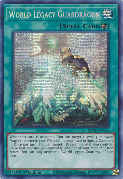 World Legacy Guardragon [MP20-EN029] Prismatic Secret Rare | Odin's Place