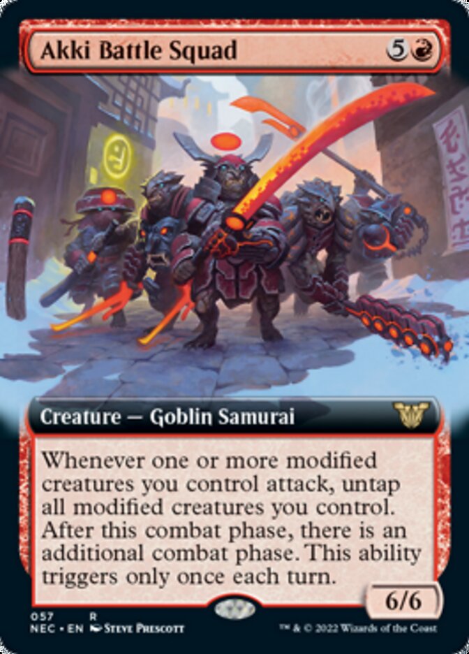 Akki Battle Squad (Extended Art) [Kamigawa: Neon Dynasty Commander] | Odin's Place