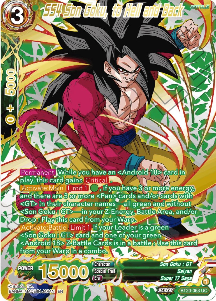 SS4 Son Goku, to Hell and Back (Gold-Stamped) (BT20-063) [Power Absorbed] | Odin's Place