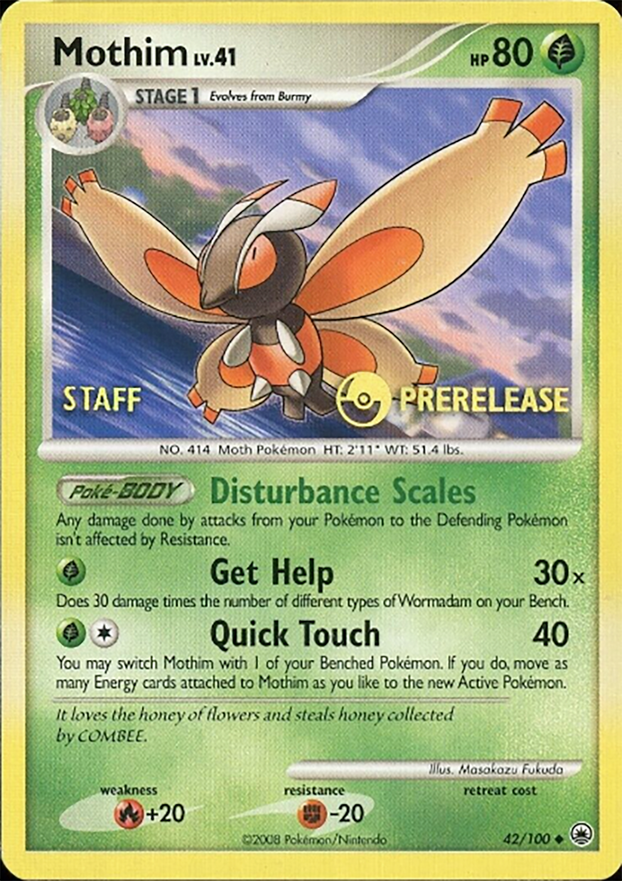 Mothim (42/100) (Staff Prerelease Promo) [Diamond & Pearl: Majestic Dawn] | Odin's Place