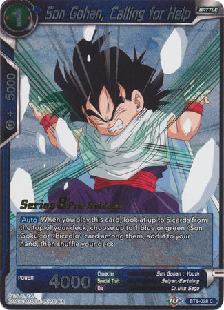 Son Gohan, Calling for Help (BT8-028_PR) [Malicious Machinations Prerelease Promos] | Odin's Place