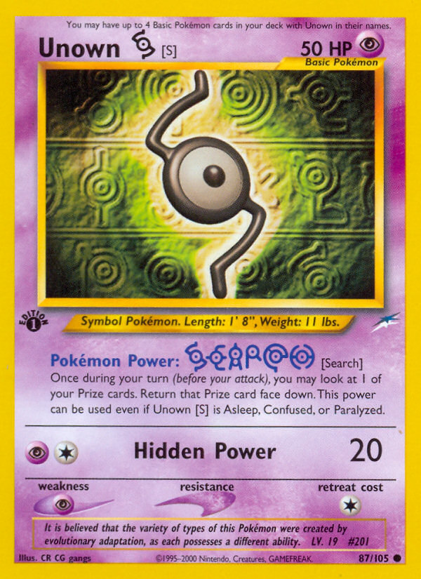 Unown [S] (87/105) [Neo Destiny 1st Edition] | Odin's Place