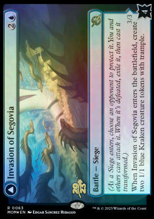 Invasion of Segovia // Caetus, Sea Tyrant of Segovia [March of the Machine Prerelease Promos] | Odin's Place