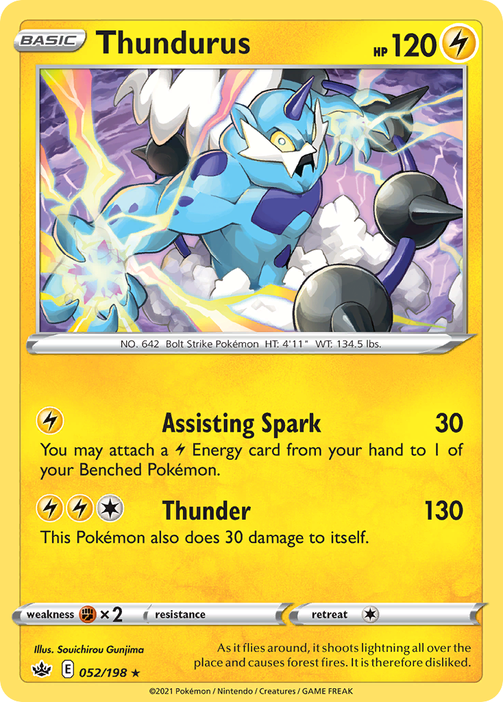 Thundurus (052/198) (Theme Deck Exclusive) [Sword & Shield: Chilling Reign] | Odin's Place