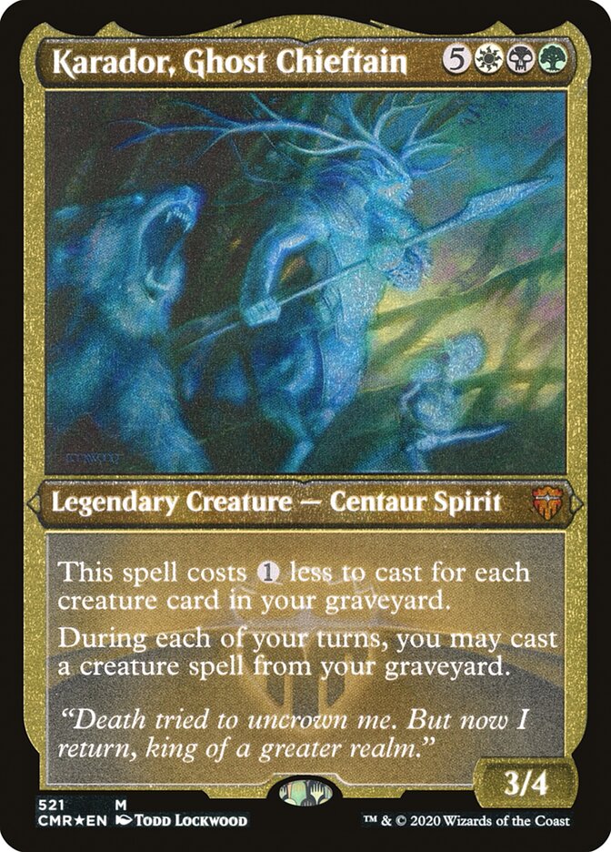 Karador, Ghost Chieftain (Etched) [Commander Legends] | Odin's Place