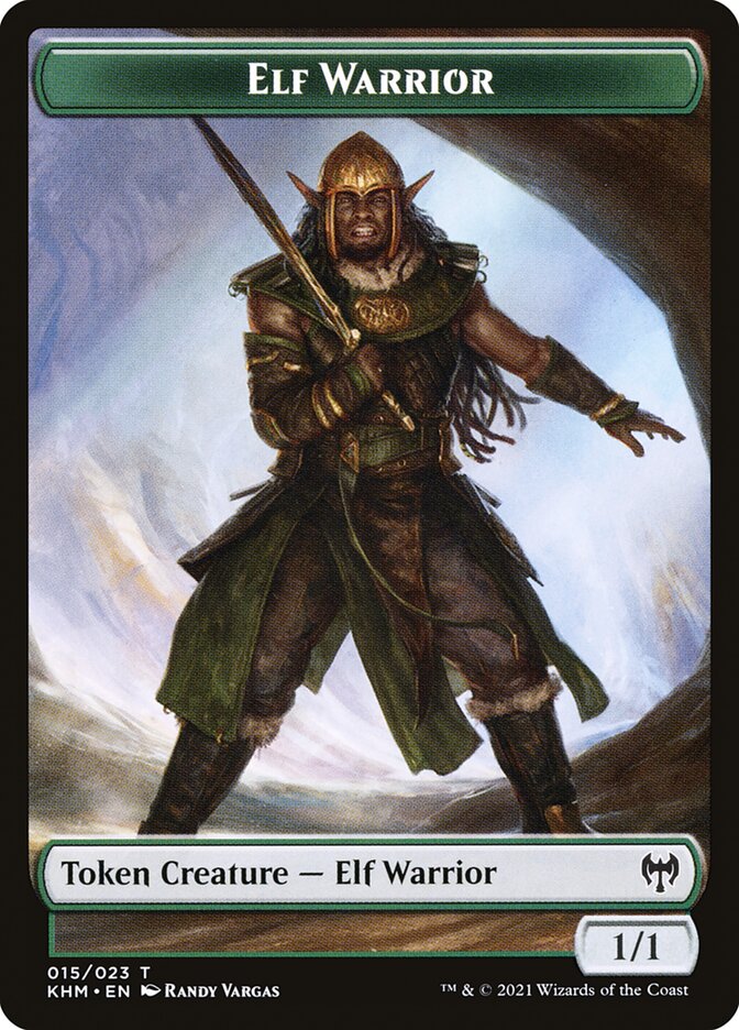 Elemental // Elf Warrior Double-Sided Token [Kaldheim Commander Tokens] | Odin's Place