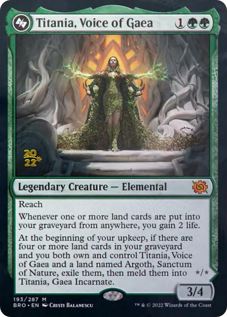 Titania, Voice of Gaea [The Brothers' War Prerelease Promos] | Odin's Place