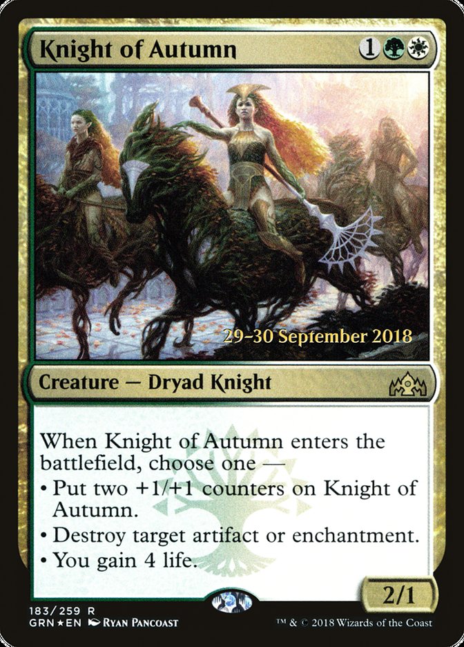Knight of Autumn (183) [Guilds of Ravnica Prerelease Promos] | Odin's Place