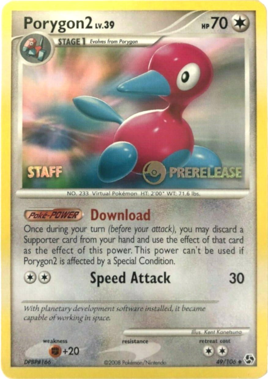 Porygon2 (49/106) (Staff Prerelease Promo) [Diamond & Pearl: Black Star Promos] | Odin's Place