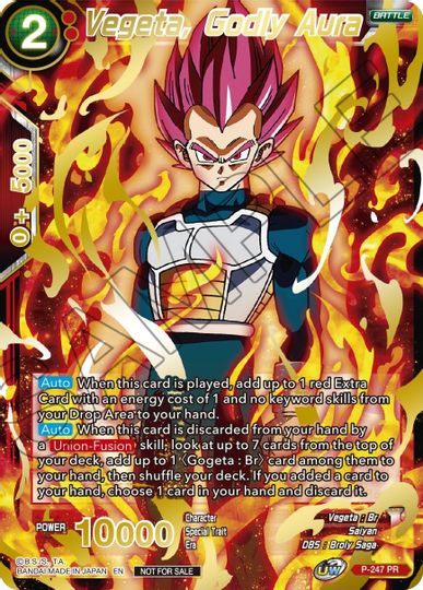 Vegeta, Godly Aura (Alternate Art) (P-247) [Tournament Promotion Cards] | Odin's Place
