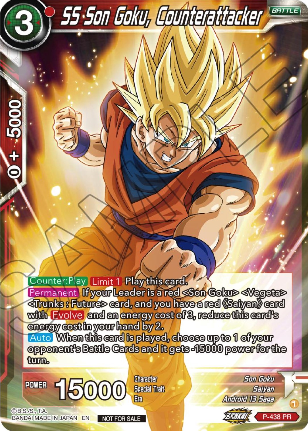 SS Son Goku, Counterattacker (Zenkai Series Tournament Pack Vol.2) (P-438) [Tournament Promotion Cards] | Odin's Place