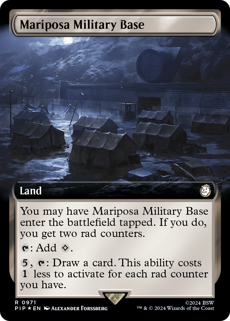Mariposa Military Base (Extended Art) (Surge Foil) [Fallout] | Odin's Place