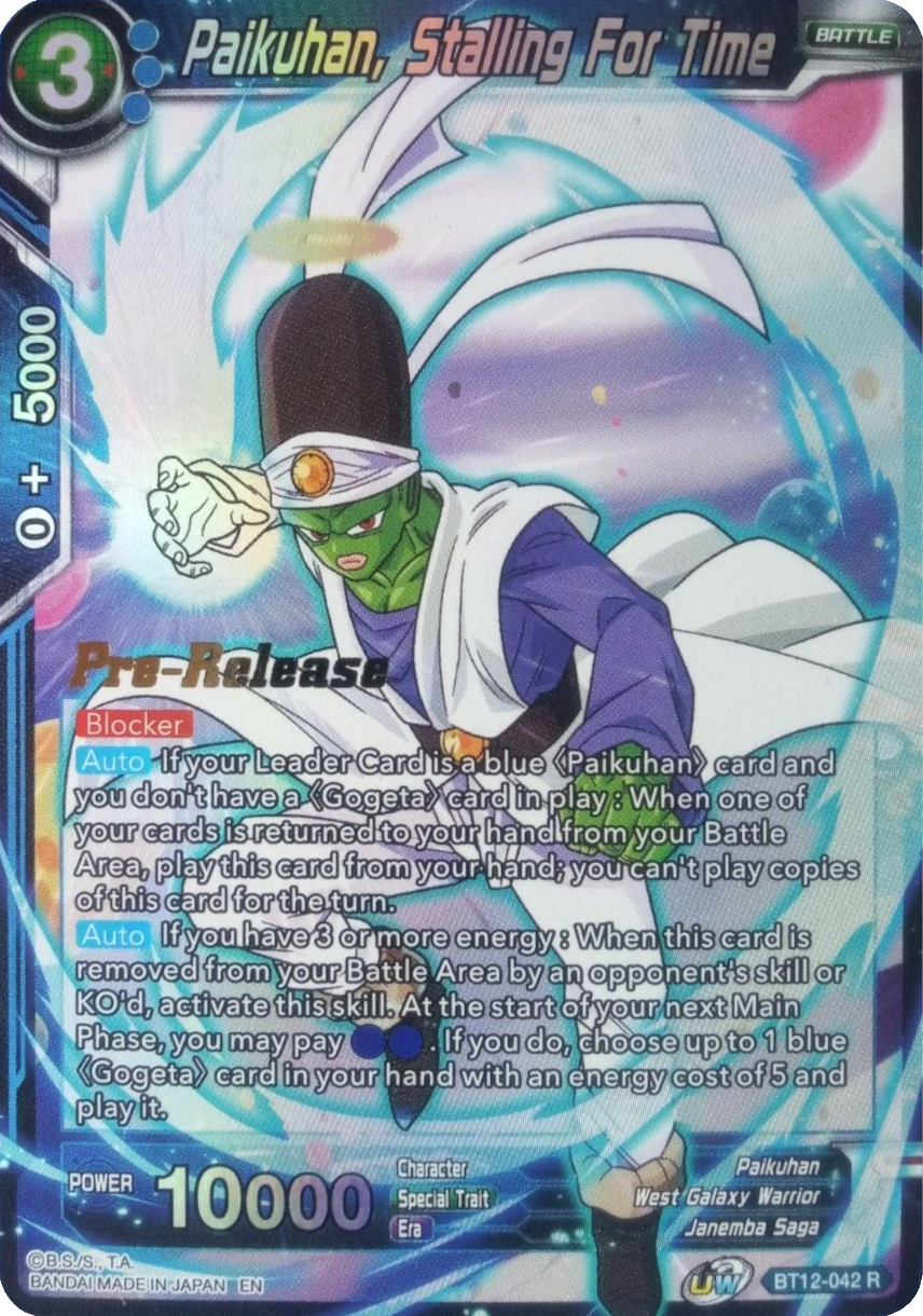 Paikuhan, Stalling for Time (BT12-042) [Vicious Rejuvenation Prerelease Promos] | Odin's Place