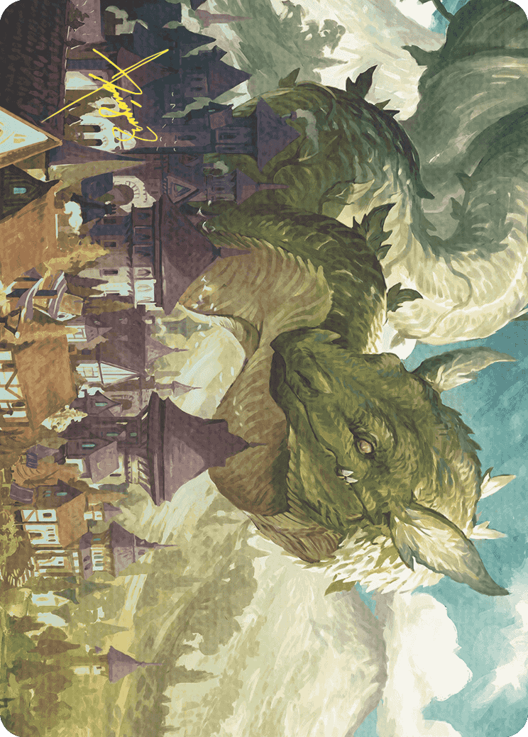 Beanstalk Wurm Art Card (Gold-Stamped Signature) [Wilds of Eldraine Art Series] | Odin's Place