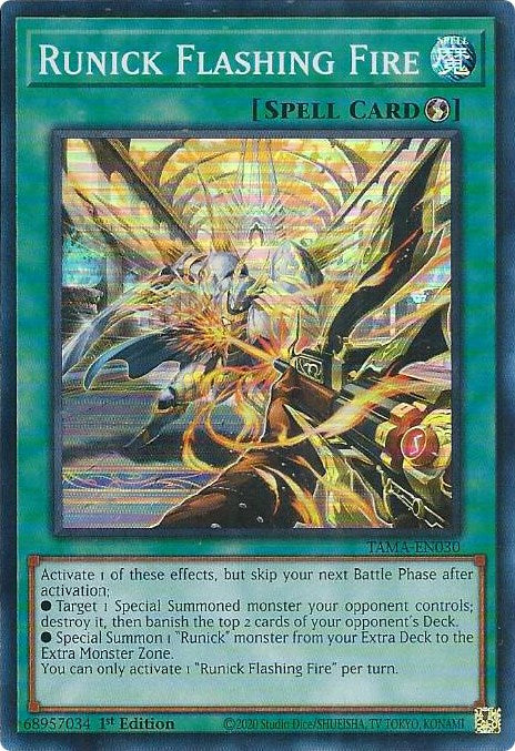 Runick Flashing Fire [TAMA-EN030] Super Rare | Odin's Place